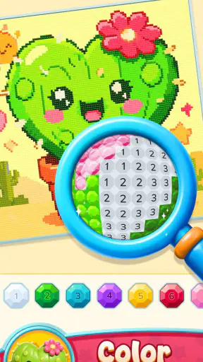 Gem Coloring: Color by Number screenshot