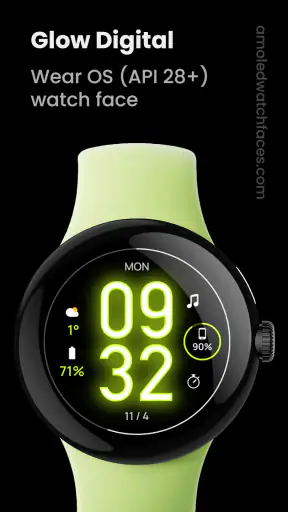 Glow Digital: Watch face screenshot