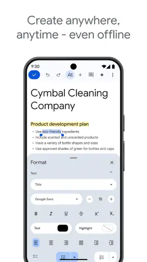 Google Dokument screenshot