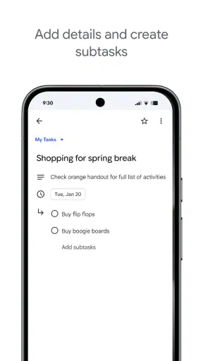 Google Tasks screenshot