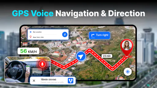 GPS-kartor Röstnavigering screenshot