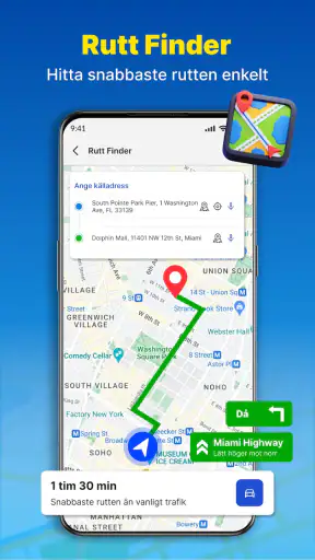 GPS-navigering och ruttkarta screenshot