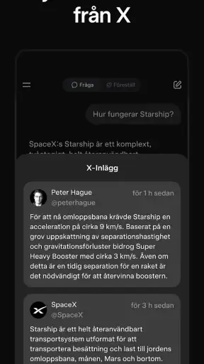Grok: AI chat på svenska screenshot