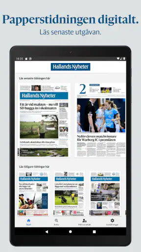 Hallands Nyheter e-tidning screenshot