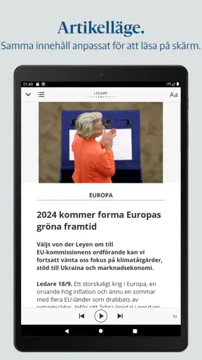 Hallands Nyheter e-tidning screenshot