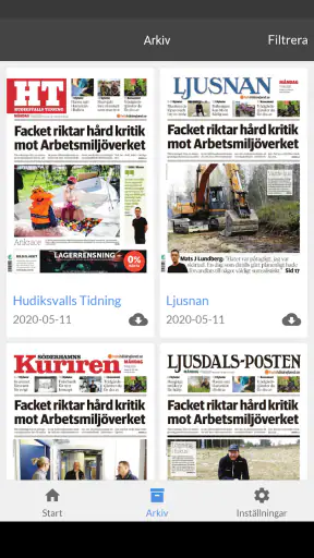 Hudiksvalls Tidning e-tidning screenshot