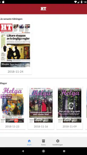 Hudiksvalls Tidning e-tidning screenshot