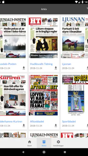 Hudiksvalls Tidning e-tidning screenshot