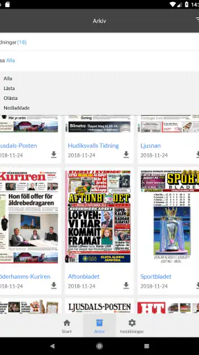 Hudiksvalls Tidning e-tidning screenshot