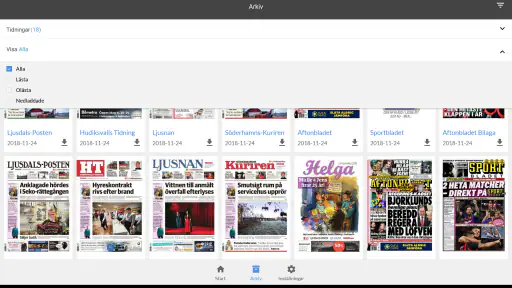 Hudiksvalls Tidning e-tidning screenshot