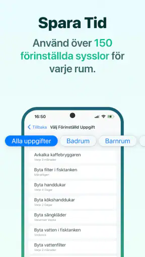 Hushållssysslor och städschema screenshot