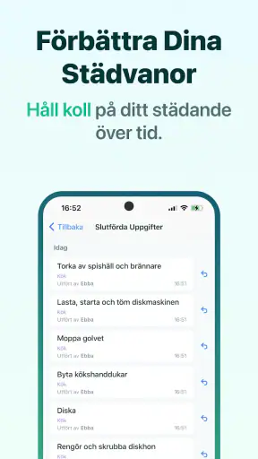 Hushållssysslor och städschema screenshot