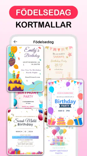 Inbjudningskort Svenska screenshot