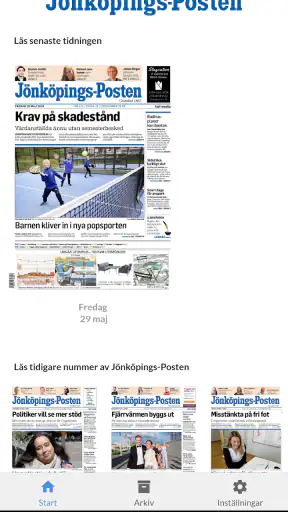 Jönköpings-Posten e-tidning screenshot