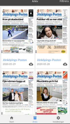 Jönköpings-Posten e-tidning screenshot