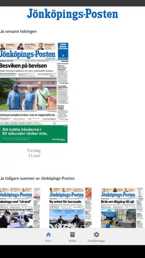 Jönköpings-Posten e-tidning screenshot