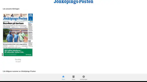 Jönköpings-Posten e-tidning screenshot