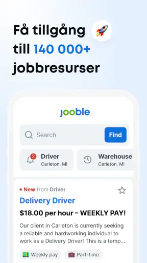 Jooble appen för att söka jobb screenshot