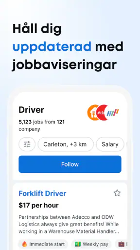 Jooble appen för att söka jobb screenshot