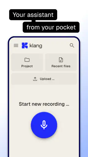 Klang.ai: Transkribering screenshot