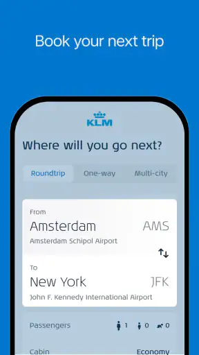 KLM - Book a flight screenshot