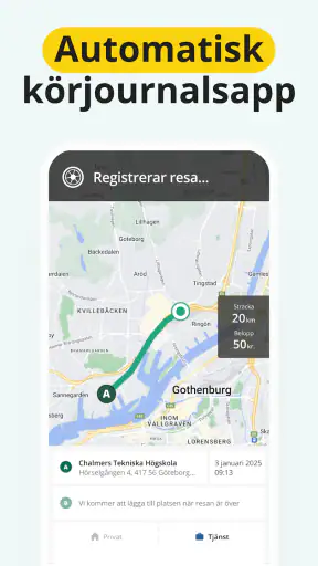 Körjournal från Driversnote screenshot