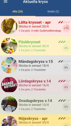Korsord.se screenshot