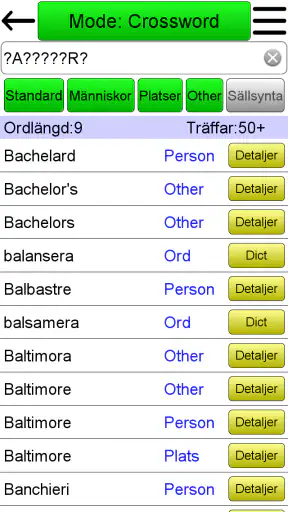 Korsordshjälp screenshot