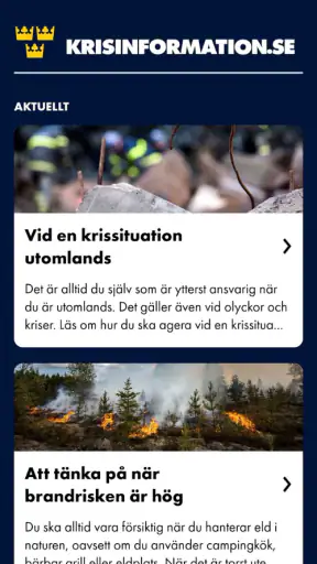 Krisinformation.se screenshot