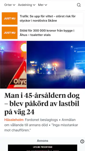 Kristianstadsbladet screenshot