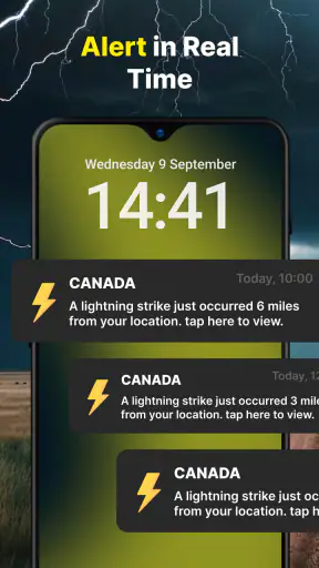 Lightning Radar Tracker On Map screenshot