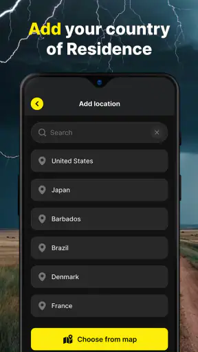 Lightning Radar Tracker On Map screenshot