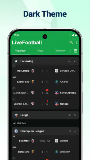Live Fotbollsresultat screenshot