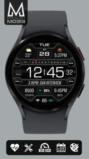 MD313 Digital Watch Face screenshot