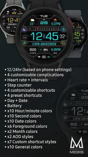 MD313 Digital Watch Face screenshot