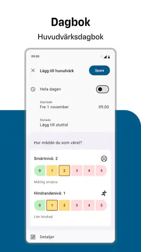 Migränappen screenshot