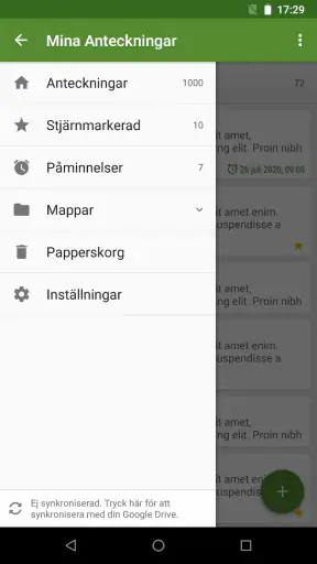 Mina Anteckningar screenshot