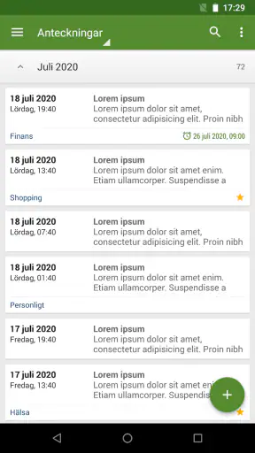Mina Anteckningar screenshot