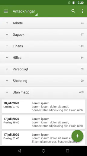 Mina Anteckningar screenshot