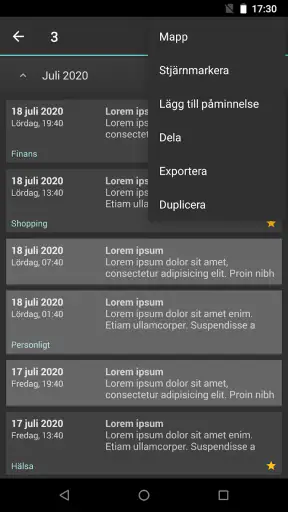 Mina Anteckningar screenshot