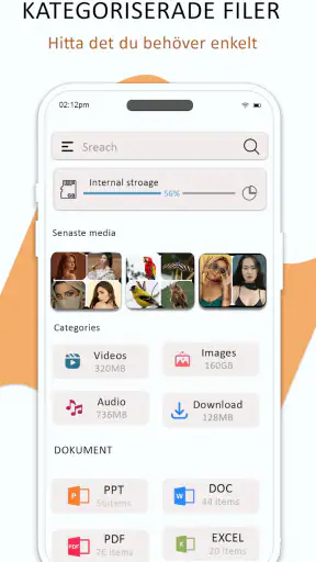 Mina filer screenshot