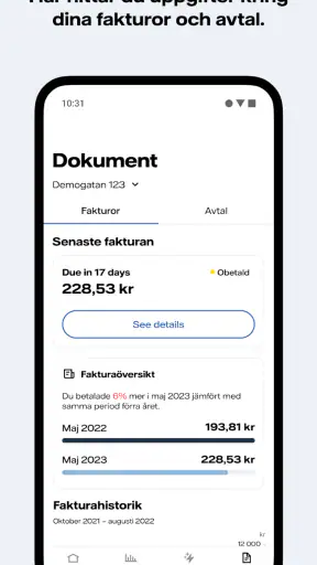 Mitt Vattenfall screenshot