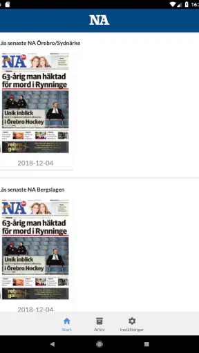 NA e-tidning screenshot