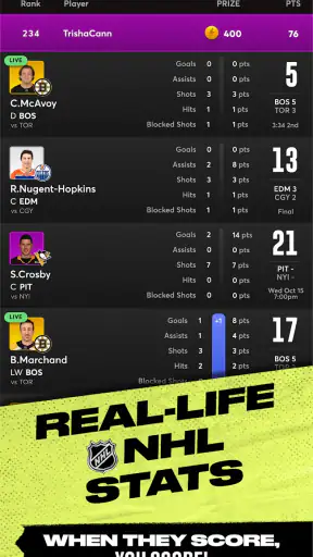 NHL Fantasy Stars screenshot