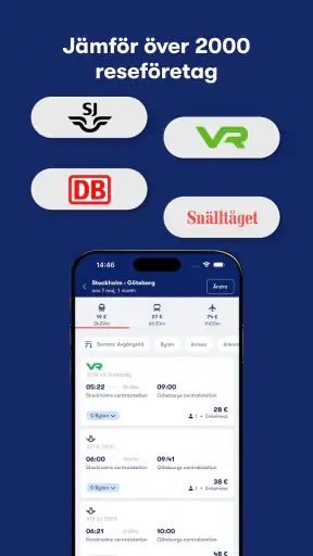 Omio: SJ Tåg, Buss, Resor App screenshot