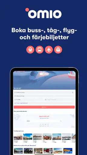 Omio: SJ Tåg, Buss, Resor App screenshot
