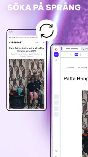 Opera webbläsare med AI screenshot