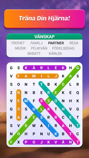 Ordsökningspussel screenshot