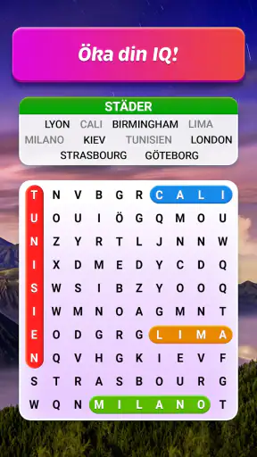 Ordsökningspussel screenshot