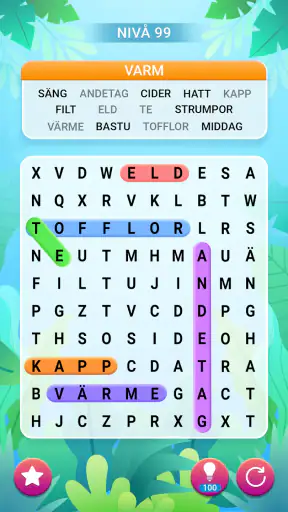 Ordsökningspussel screenshot